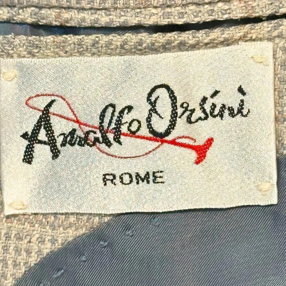 Anralfo Orsini Mens 100% Silk Sport Coat Gray Plaid Size 46  2 Button Front - Picture 5 of 8